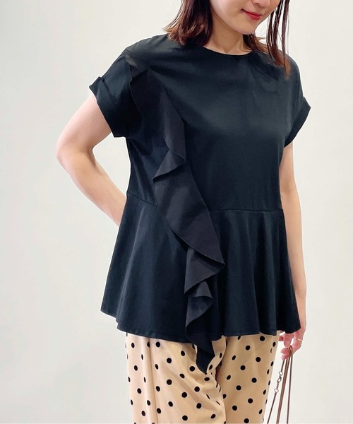 PICCIN（ピッチン）の「サイドフリルペプラムプルオーバー（Tシャツ/カットソー・レディース・オフホワイト/ブラック・M/L）」の9枚目の写真