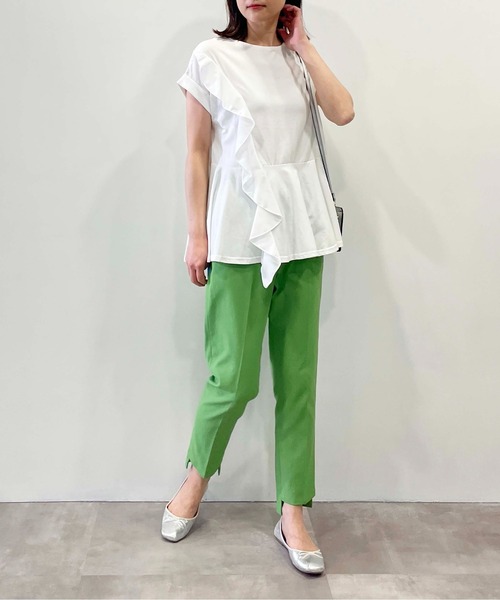 PICCIN（ピッチン）の「サイドフリルペプラムプルオーバー（Tシャツ/カットソー・レディース・オフホワイト/ブラック・M/L）」の5枚目の写真