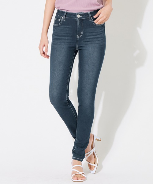 alotta(アロッタ)の「美脚ストレッチスキニーデニムパンツ(デニムパンツ・レディース・グレー/サックスブルー/ライトブルー/ブラック/ダークグレー/ホワイト/ブルー/ネイビー/インディゴブルー/ブルー系その他/スミクロ・XXXX-LARGE/X-LARGE/SMALL/XX-LARGE/XXX-LARGE/LARGE/MEDIUM)」の14枚目の写真
