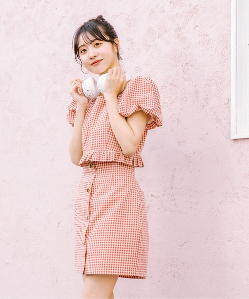 OLIVE des OLIVE（オリーブデオリーブ）の「little orun ハイウエストミニスカート　1031180080（スカート・レディース・レッド/サックスブルー/アイボリー・FREE）」の3枚目の写真