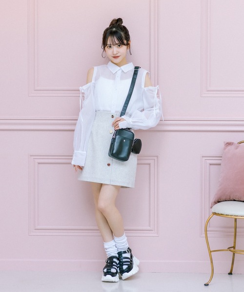 OLIVE des OLIVE（オリーブデオリーブ）の「little orun ハイウエストミニスカート　1031180080（スカート・レディース・レッド/サックスブルー/アイボリー・FREE）」の8枚目の写真