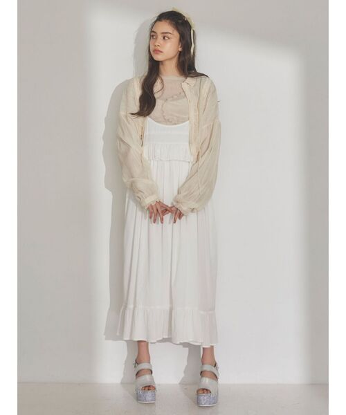 merry jenny（メリージェニー）の「frillコットンキャミスカート（スカート・レディース・オフホワイト/ブラック・FREE）」の12枚目の写真