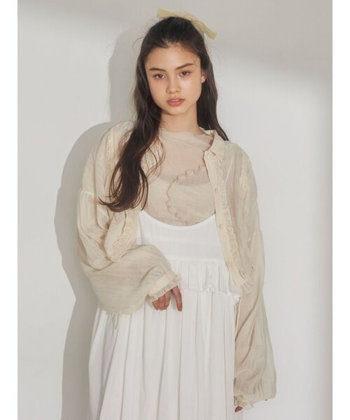merry jenny（メリージェニー）の「frillコットンキャミスカート（スカート・レディース・オフホワイト/ブラック・FREE）」の7枚目の写真