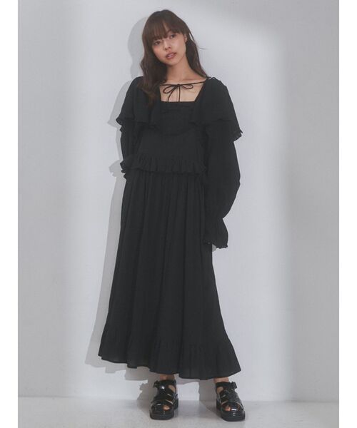 merry jenny（メリージェニー）の「frillコットンキャミスカート（スカート・レディース・オフホワイト/ブラック・FREE）」の10枚目の写真