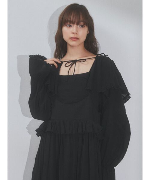 merry jenny（メリージェニー）の「frillコットンキャミスカート（スカート・レディース・オフホワイト/ブラック・FREE）」の13枚目の写真