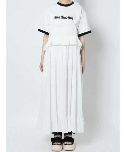 merry jenny（メリージェニー）の「frillコットンキャミスカート（スカート・レディース・オフホワイト/ブラック・FREE）」の14枚目の写真