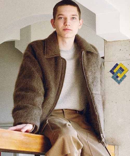 KIIT（キート）の「KIIT キート / CROPED DOWN JKT クロップドダウンジャケット モヘアシャギーブルゾン / KIP-Y98-801（ダウンジャケット/コート・メンズ・ブラック/オリーブ・1/2/3）」の2枚目の写真