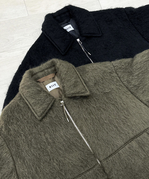 KIIT（キート）の「KIIT キート / CROPED DOWN JKT クロップドダウンジャケット モヘアシャギーブルゾン / KIP-Y98-801（ダウンジャケット/コート・メンズ・ブラック/オリーブ・1/2/3）」の6枚目の写真