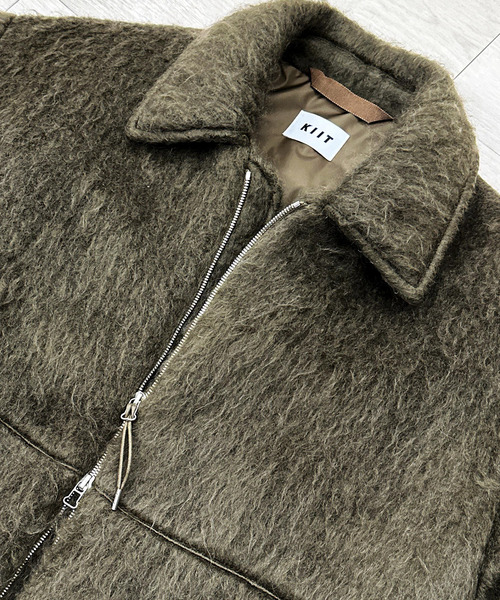 KIIT（キート）の「KIIT キート / CROPED DOWN JKT クロップドダウンジャケット モヘアシャギーブルゾン / KIP-Y98-801（ダウンジャケット/コート・メンズ・ブラック/オリーブ・1/2/3）」の9枚目の写真