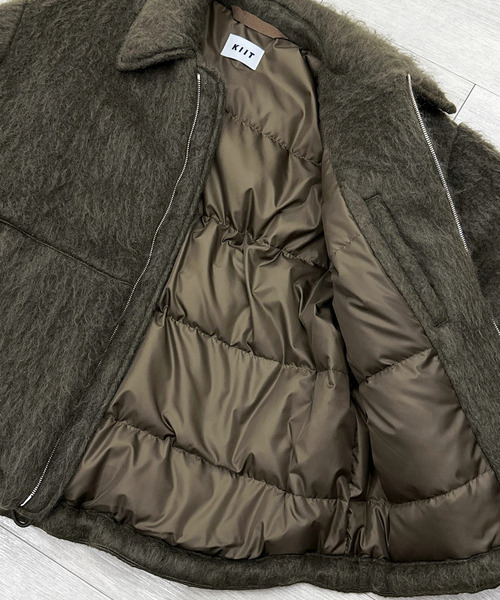 KIIT（キート）の「KIIT キート / CROPED DOWN JKT クロップドダウンジャケット モヘアシャギーブルゾン / KIP-Y98-801（ダウンジャケット/コート・メンズ・ブラック/オリーブ・1/2/3）」の11枚目の写真