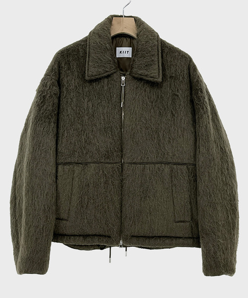 KIIT（キート）の「KIIT キート / CROPED DOWN JKT クロップドダウンジャケット モヘアシャギーブルゾン / KIP-Y98-801（ダウンジャケット/コート・メンズ・ブラック/オリーブ・1/2/3）」の4枚目の写真