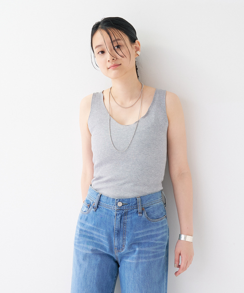 collex（コレックス）の「【Maglificio Mare/マグィリフィシオ マーレ】タンクトップ（タンクトップ・レディース・グレー/オフホワイト/ベージュ/ブラック・フリー）」の4枚目の写真