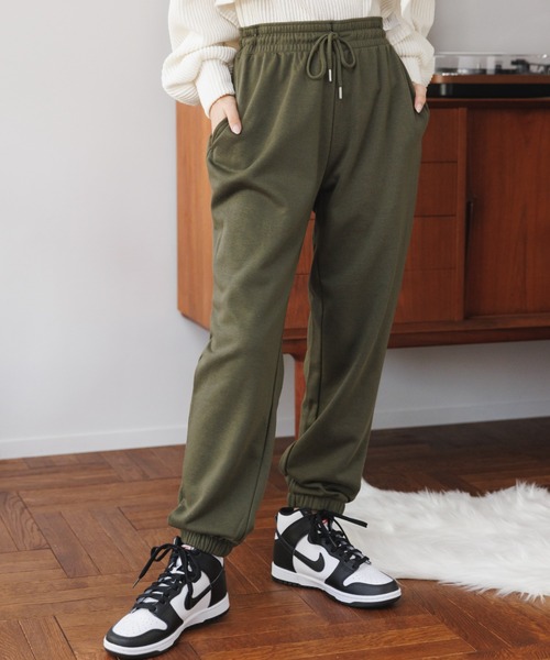 ad thie（アドティエ）の「スウェット ジョガーパンツ（スウェットパンツ・レディース・ピンク/ブラック/アイボリー/カーキ/ライトグレー/グレー・L/M）」の5枚目の写真
