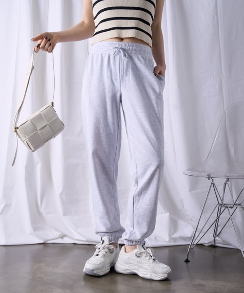 ad thie（アドティエ）の「スウェット ジョガーパンツ（スウェットパンツ・レディース・ピンク/ブラック/アイボリー/カーキ/ライトグレー/グレー・L/M）」の3枚目の写真