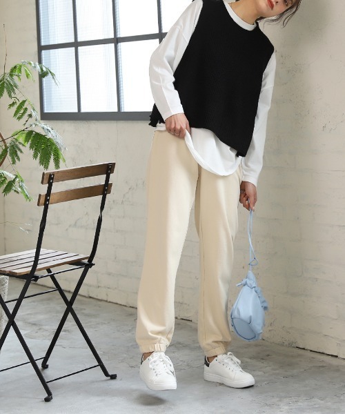 ad thie（アドティエ）の「スウェット ジョガーパンツ（スウェットパンツ・レディース・ピンク/ブラック/アイボリー/カーキ/ライトグレー/グレー・L/M）」の22枚目の写真