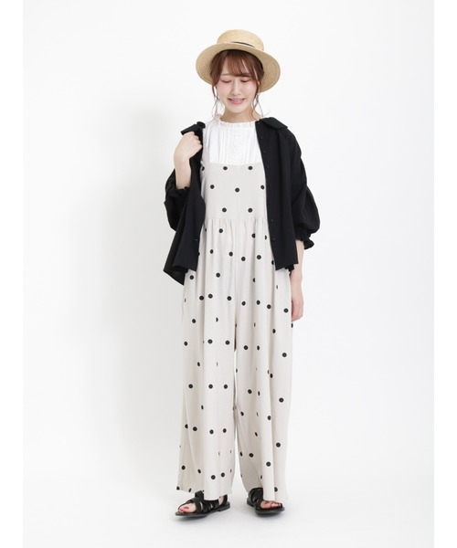 Samansa Mos2(サマンサ モスモス)の「レーヨン麻柄アソートサロペットパンツ(その他パンツ・レディース・ブラック/ベージュ/ネイビー/キナリ・フリ-)」の22枚目の写真