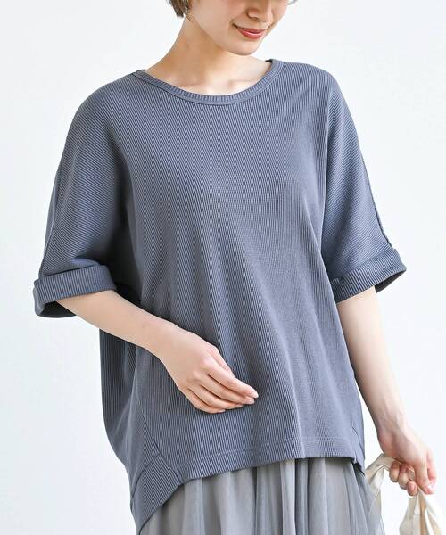 rps(アールピーエス)の「サーマルドルマンT(Tシャツ/カットソー・レディース・ブルー/ライトカーキ/アイボリー/ブラック/杢グレー・フリー)」の5枚目の写真