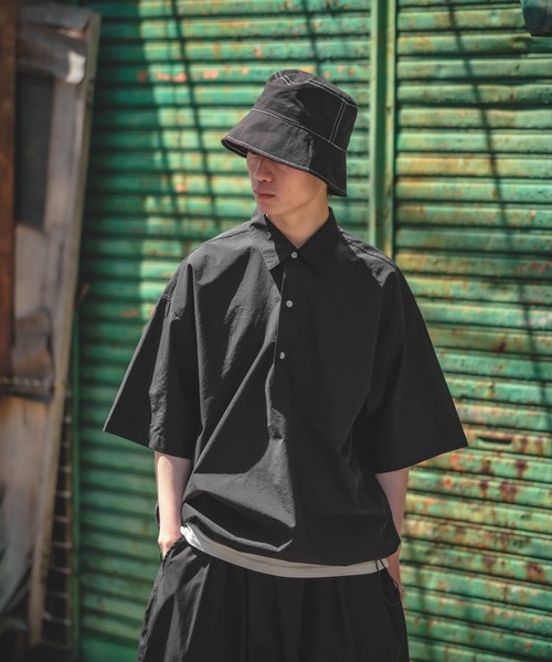 improves（インプローブス）の「プルオーバー ブロード 半袖シャツ（シャツ/ブラウス・メンズ・ホワイト/ブラック・FREE）」の7枚目の写真