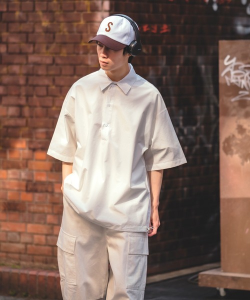 improves（インプローブス）の「プルオーバー ブロード 半袖シャツ（シャツ/ブラウス・メンズ・ホワイト/ブラック・FREE）」の3枚目の写真