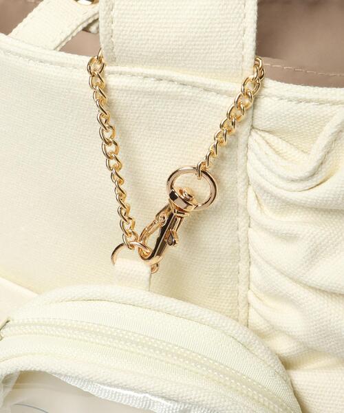 INGNI(イング)の「クリアポーチ付き/キャンバスフリルトート(ハンドバッグ・レディース・ホワイト系その他/ホワイト系その他7/ブラック系8・ONE SIZE)」の6枚目の写真