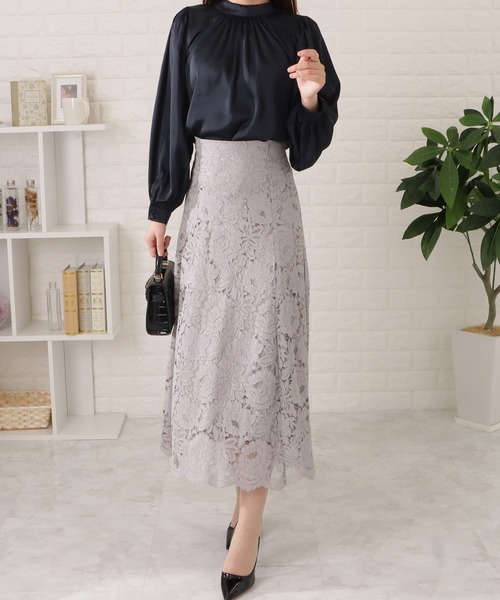Lace Ladies(レースレディース)の「プチハイネック2WAYギャザーブラウス(シャツ/ブラウス・レディース・ブラック/パープル/ネイビー/アイボリー・FREE/S)」の14枚目の写真