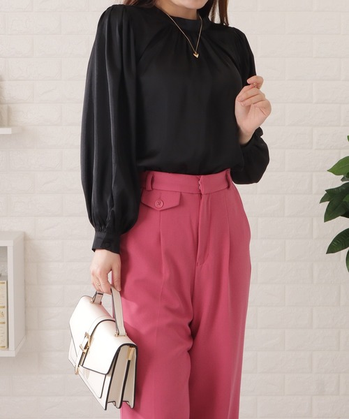 Lace Ladies(レースレディース)の「プチハイネック2WAYギャザーブラウス(シャツ/ブラウス・レディース・ブラック/パープル/ネイビー/アイボリー・FREE/S)」の20枚目の写真