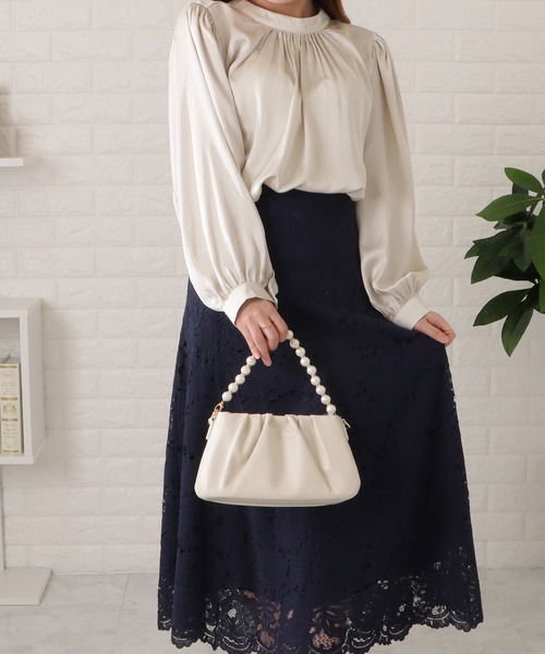 Lace Ladies(レースレディース)の「プチハイネック2WAYギャザーブラウス(シャツ/ブラウス・レディース・ブラック/パープル/ネイビー/アイボリー・FREE/S)」の18枚目の写真