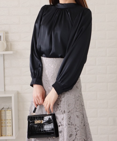 Lace Ladies(レースレディース)の「プチハイネック2WAYギャザーブラウス(シャツ/ブラウス・レディース・ブラック/パープル/ネイビー/アイボリー・FREE/S)」の17枚目の写真