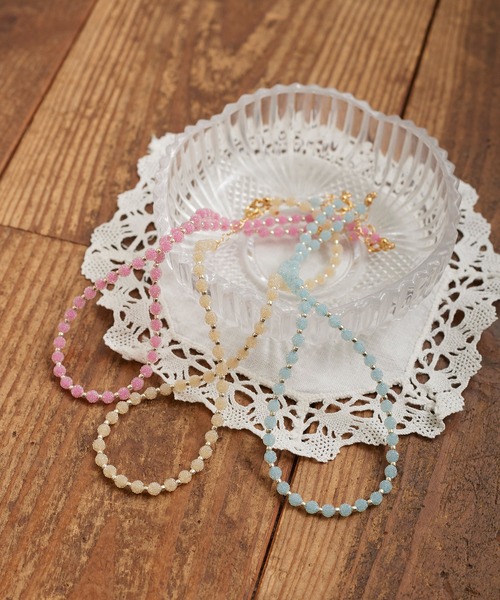 Dot＆Stripes CHILD WOMAN（ドットアンドストライプス　チャイルドウーマン）の「キャンディービーズ ネックレス（ネックレス・レディース・サックスブルー/アイボリー/ピンク・FREE）」の8枚目の写真