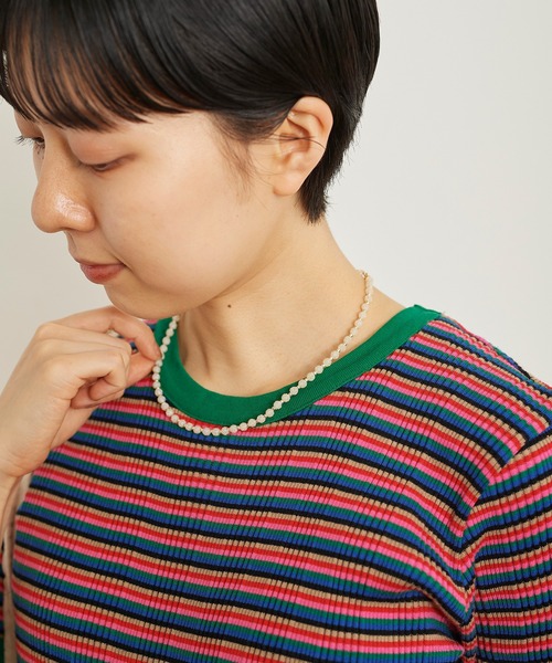 Dot＆Stripes CHILD WOMAN（ドットアンドストライプス　チャイルドウーマン）の「キャンディービーズ ネックレス（ネックレス・レディース・サックスブルー/アイボリー/ピンク・FREE）」の9枚目の写真