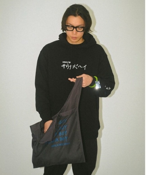 サウナボーイ（サウナボーイ）の「サウナボーイ×KENKAGAMI/メッシュ付きサウナバック（トートバッグ・メンズ・ホワイト/ベージュ・FREE）」の9枚目の写真