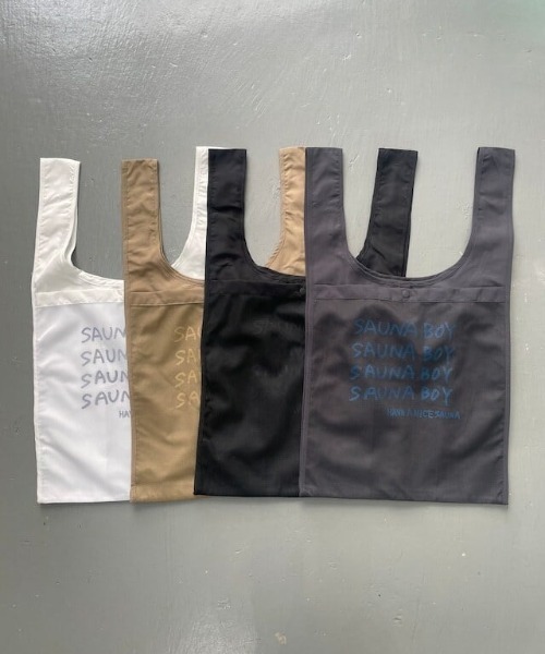 サウナボーイ（サウナボーイ）の「サウナボーイ×KENKAGAMI/メッシュ付きサウナバック（トートバッグ・メンズ・ホワイト/ベージュ・FREE）」の12枚目の写真