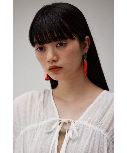 AZUL by moussy(アズールバイマウジー)の「ビーズタッセルピアス(ピアス(両耳用)・レディース・オレンジ/ブラック・FREE)」の11枚目の写真