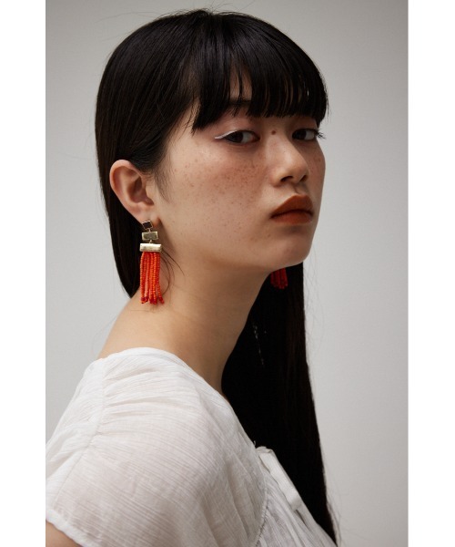 AZUL by moussy(アズールバイマウジー)の「ビーズタッセルピアス(ピアス(両耳用)・レディース・オレンジ/ブラック・FREE)」の12枚目の写真