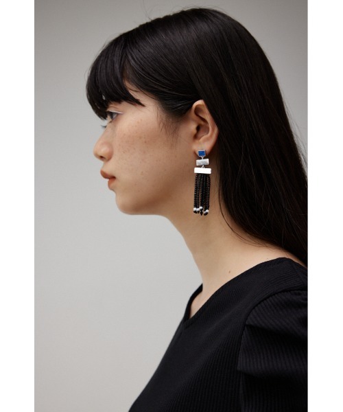 AZUL by moussy(アズールバイマウジー)の「ビーズタッセルピアス(ピアス(両耳用)・レディース・オレンジ/ブラック・FREE)」の6枚目の写真