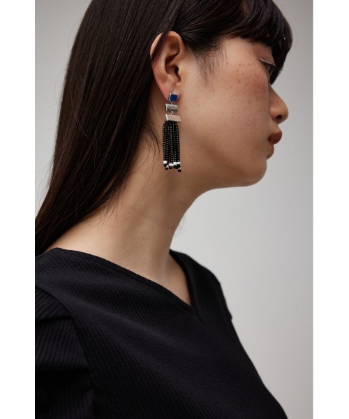 AZUL by moussy(アズールバイマウジー)の「ビーズタッセルピアス(ピアス(両耳用)・レディース・オレンジ/ブラック・FREE)」の7枚目の写真