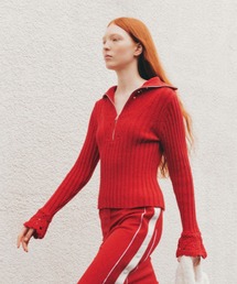 ハーフジップカラーセーター