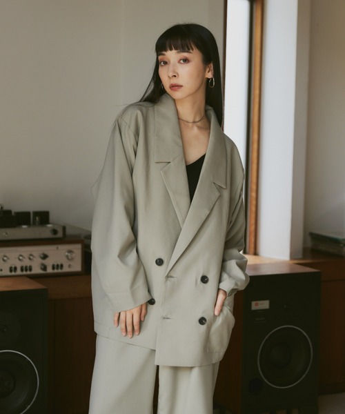 Happy John（ハッピージョン）の「loose over tailored jacket/ルーズオーバーテーラードジャケット（テーラードジャケット・レディース・ブラウン/ベージュ/ブラック・FREE）」の7枚目の写真