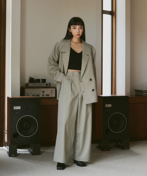 Happy John（ハッピージョン）の「loose over tailored jacket/ルーズオーバーテーラードジャケット（テーラードジャケット・レディース・ブラウン/ベージュ/ブラック・FREE）」の11枚目の写真