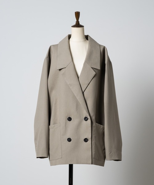 Happy John（ハッピージョン）の「loose over tailored jacket/ルーズオーバーテーラードジャケット（テーラードジャケット・レディース・ブラウン/ベージュ/ブラック・FREE）」の18枚目の写真