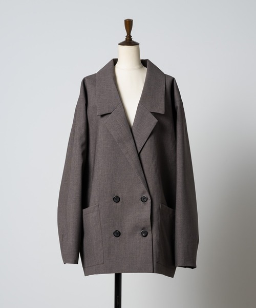 Happy John（ハッピージョン）の「loose over tailored jacket/ルーズオーバーテーラードジャケット（テーラードジャケット・レディース・ブラウン/ベージュ/ブラック・FREE）」の21枚目の写真