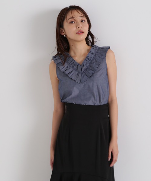 楽天市場】【SALE／30%OFF】Vネックフリルシャツ NATURAL BEAUTY