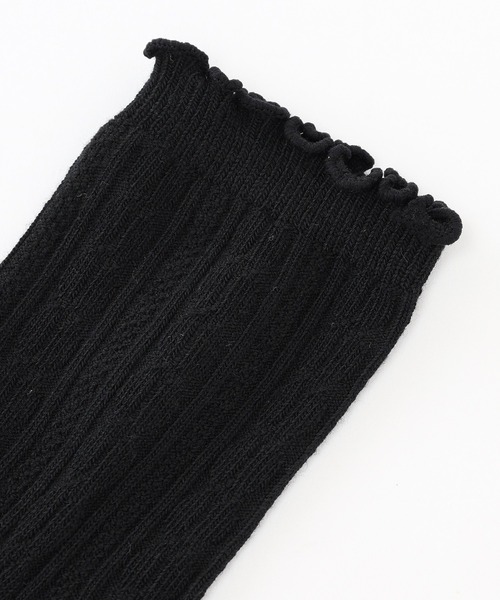 Honeys（ハニーズ）の「ケーブル編メローソックス（ソックス/靴下・レディース・ミント/ベージュ/ホワイト系その他/ブラック/オフホワイト・FREE）」の6枚目の写真