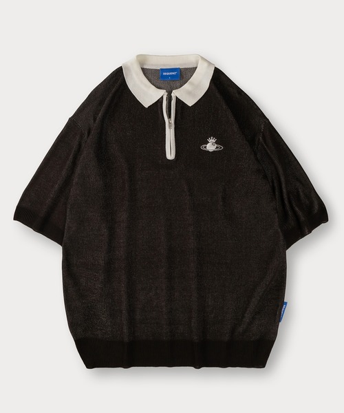 【FR2golf】バックサークルロゴ Vネックポロシャツ ブラウン Lサイズ SEQUENZ（シークエンズ）の「【SEQUENZ】クラウンボールニット