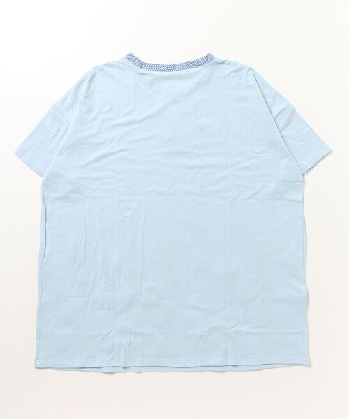 Emago(イマゴ)の「EMAGO 一筆ネコ刺繍チュニック 半袖(チュニック・レディース・ネイビー/ブルー/オリーブ系・FREE)」の4枚目の写真
