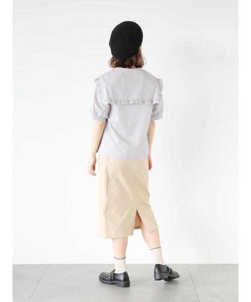 ehka sopo(エヘカソポ)の「フリルセーラー襟ブラウス(シャツ/ブラウス・レディース・グレー/ブラック/オフホワイト/キナリ・F)」の6枚目の写真