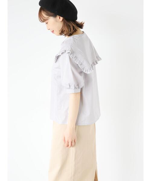 ehka sopo(エヘカソポ)の「フリルセーラー襟ブラウス(シャツ/ブラウス・レディース・グレー/ブラック/オフホワイト/キナリ・F)」の10枚目の写真