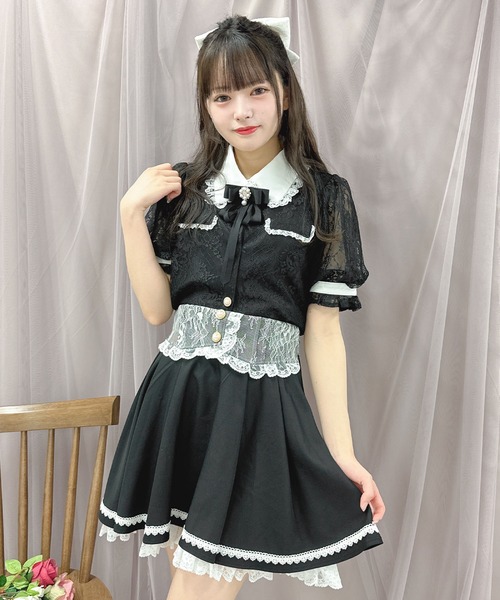 ROJITA(ロジータ)の「【TGCteen2023 summer着用アイテム/ピンク】ブローチ付きオーバーレースブラウス(シャツ/ブラウス・レディース・ブラック/ピンク/グレー・FREE)」の6枚目の写真