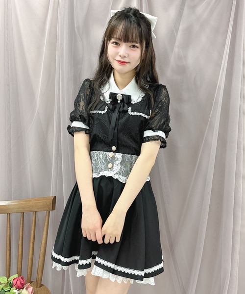 ROJITA(ロジータ)の「【TGCteen2023 summer着用アイテム/ピンク】ブローチ付きオーバーレースブラウス(シャツ/ブラウス・レディース・ブラック/ピンク/グレー・FREE)」の7枚目の写真