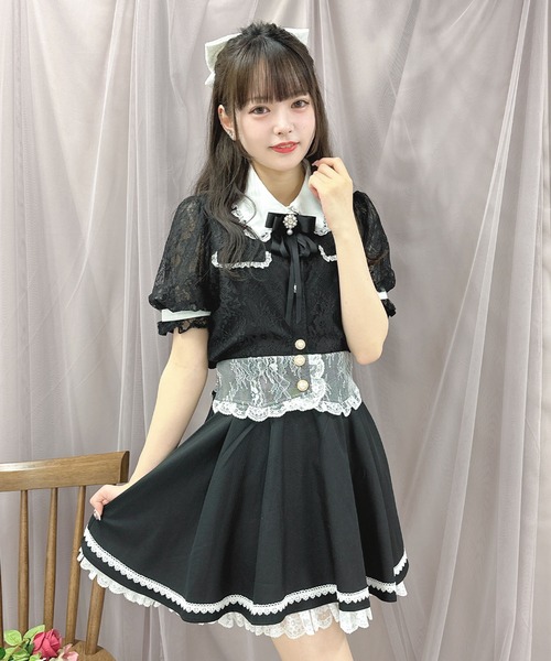 ROJITA(ロジータ)の「【TGCteen2023 summer着用アイテム/ピンク】ブローチ付きオーバーレースブラウス(シャツ/ブラウス・レディース・ブラック/ピンク/グレー・FREE)」の8枚目の写真